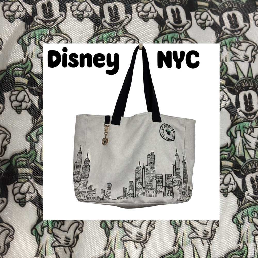 DISNEY NYC Skyline Tote Vinyl Mickey mouse Inside Barely used